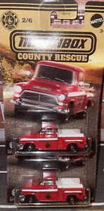Lot Of 2 Matchbox ‘57 GMC Pickup MBX County Rescue New In Package DieCast 1:64