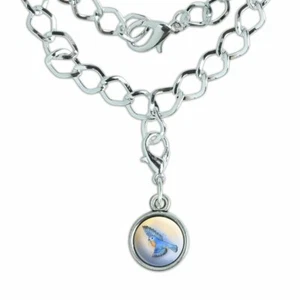 Eastern Bluebird Aquarell Nordöstlicher Vogel versilbert Armband mit Charm - Bild 1 von 3