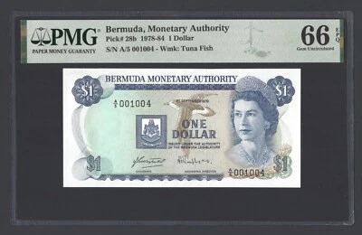 Bermuda One Dollar 1-9-1979 P28b Uncirculated Grade 66 - Image 1 of 2