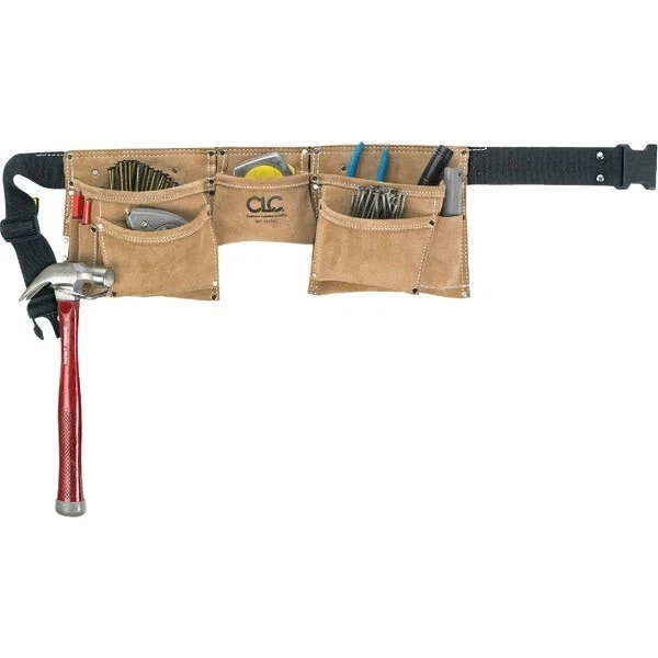 (4)-CLC 8-Pocket Suede Leather Heavy-Duty Carpenter/Construction Apron.  I370X-3 - Image 1 of 1