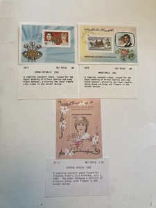 Lot 3 Blätter 1982 Prinzessin Diana 21. Geburtstag Stempelglanz Miniatur/Prinz Charles - Bild 1 von 3
