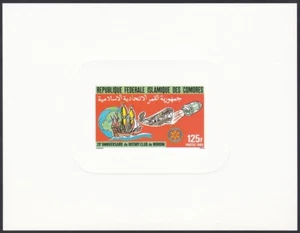 Comoros Sc621 Moroni Rotary Club, Sailing Ship, Plane, Rocket, Deluxe Proof - Picture 1 of 1