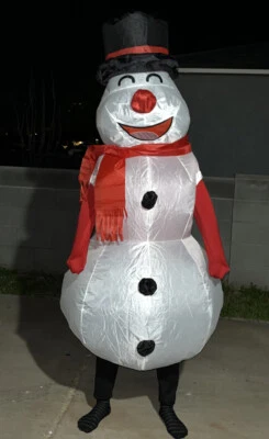 Adult Inflatable Costume Snowman Laughing Christmas or Halloween 8 ft tall - Image 1 of 4