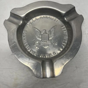 Vintage Ashtray USS Saratoga Aircraft Carrier Official US Navy 1956 - Picture 1 of 4