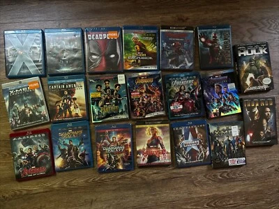Marvel MCU (4K UHD Blu Ray DVD) 20 Movie Lot Avengers Guardians X-Men - Y914 Foto 1 de 4