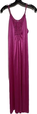 De Colección Diane Von Furstenberg Fucsia NYLON CAMISÓN LARGO Lencería EE. UU. Talla XS-S Foto 1 de 4