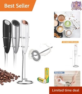 Handheld Milk Frother Stainless Steel Electric Foam Maker for Coffee Drinks - Picture 1 of 9
