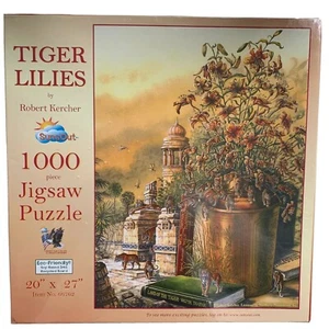Sunsout Tiger Lilies Puzzle Robert Kercher NEW Sealed 1000 Piece RARE HTF Flower - Picture 1 of 9