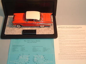 Chevrolet Bel Air 1957 techo rígido rojo Franklin como nuevo 1:24 diecast con vitrina - Imagen 1 de 12