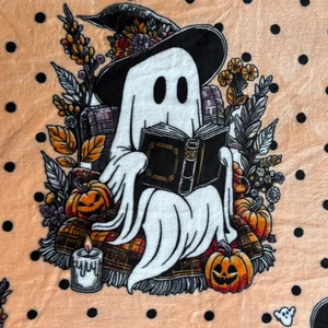 Halloween Witch Ghost Reading Book Rachel Roy Full/Queen Plush Throw Blanket - Picture 1 of 6
