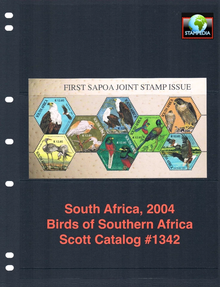 Valor Scott de $32,50 - 2004 aves sudafricanas s/s hexágonos escasos CV MNH NH UMM Foto 1 de 4
