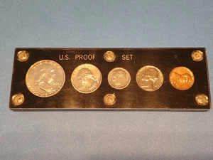 1962 US Mint 5-Coin Silver Proof Set in Black Capital Plastic Holder Tonning - Picture 1 of 4