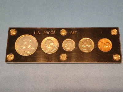 1962 US Mint 5-Coin Silver Proof Set in Black Capital Plastic Holder Tonning - Image 1 of 4