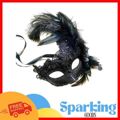 Máscara artesanal de plumas y encaje para bodas y fiestas de Mardi Gras Foto 1 de 4