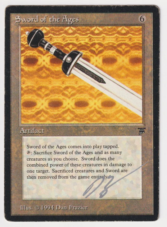 Silver Signed Sword of the Ages MP Legends Artist Dan Frazier MTG Reserved List! - Image 1 of 2
