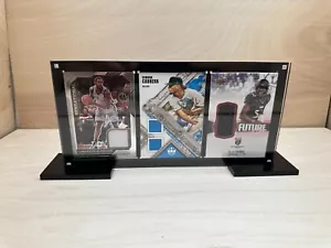 3 Card Sports Trading Card Magnetic Holder Heavy Duty Display Case With Stand - Picture 1 of 5