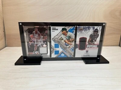 3 Card Baseball MLB Trading Card Magnetic Holder Heavy Duty Display Case Stand - Image 1 of 4