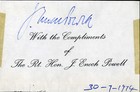 ENOCH POWELL Signed Compliments Slip - British Politician 6"x4" reprint