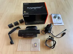 Sony FDR-AX700 4K Video Camera w/3 batteries, 64GB card, Vello bracket, cord + - Picture 1 of 13