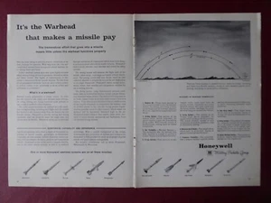 1/1960 PUB HONEYWELL MILITARY PRODUCTS WARHEAD MISSILE LACROSSE TERRIER AD - Foto 1 di 1