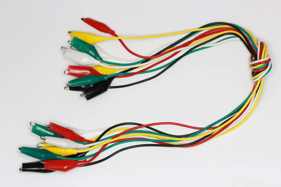 40cm Crocodile Test Lead Set 10 Leads 5 Colours #1