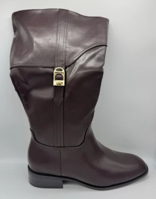 JustFab Just Fab Mid Calf Reign Flat Boots Cacao Brown Size 12 New In Box - Image 1 of 4