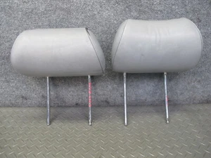 86-91 MERCEDES W126 SET OF 2 REAR LEFT & RIGHT LEATHER HEADREST GRAY OEM - Bild 1 von 19