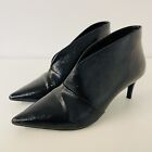 Next Black Faux Leather Ankle Boots Stiletto Heel Pointed Toe 80s Style Size 6