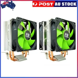 Cooling Fan 2 Heat Pipes Cooler 3-Pin Power PWM Computer PC Radiator Heatsink - Picture 1 of 10