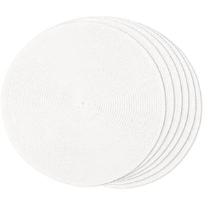 Round Braided Placemats for Dining Tables Woven Washable Non-Slip Table Mats - Picture 1 of 7