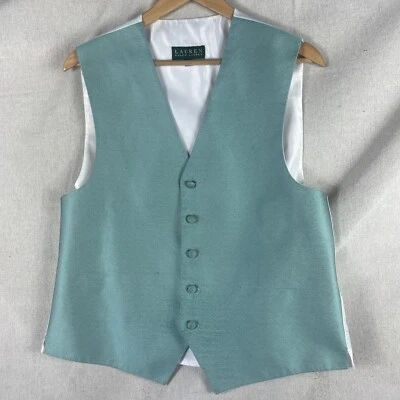 Ralph Lauren Small Classic Fit Teal Suit Vest Polyester - Image 1 of 4