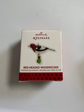 Hallmark Keepsake RED-HEADED WOODPECKER Miniature Christmas Ornament 2013