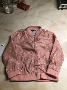 7 For All MankindKids Girls Bomber Jacket Size 4T Pink With White Stars - Picture 1 of 5
