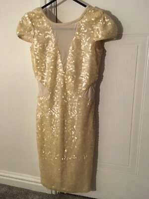 Rare sequined Brand New Size 8 Cream Dress - Image 1 of 4