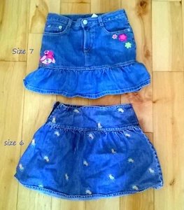 GYMBOREE Little Girls Size 6,7 Jean Skirt Denim Skirts Skorts lot - Picture 1 of 5