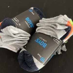Toddler Boys Small 7T-10T Socks NWT 20 Pairs Low Cut (2 10ct Packs) Multicolor - Picture 1 of 6