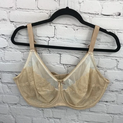 Sutiã Wacoal Feminino 42DDD Balconette Underwired Sem Forro Retrô Chique 855186 Bege - Imagem 1 de 4