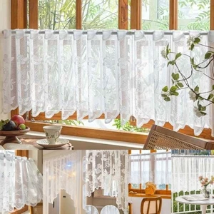 DIY Tulles Drapes Boho Flower Curtain New Romantic White Lace Curtains - Picture 1 of 10