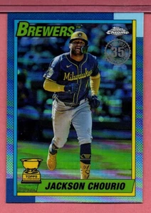 Jackson Chourio Milwaukee 2025 Topps Chrome Baseball 1990 TOPPS BASEBALL - Picture 1 of 1