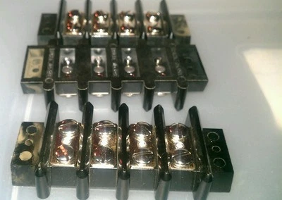 10 BAKELITE ELECTRICAL TERMINAL BLOCKS 8 POST KULKA SMITH # 603 NOS 10 PCS - Image 1 of 2