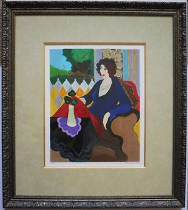 Itzchak Tarkay "Quiet Moments" Framed Limited Edition Serigraph Hand Signed COA - Picture 1 of 8