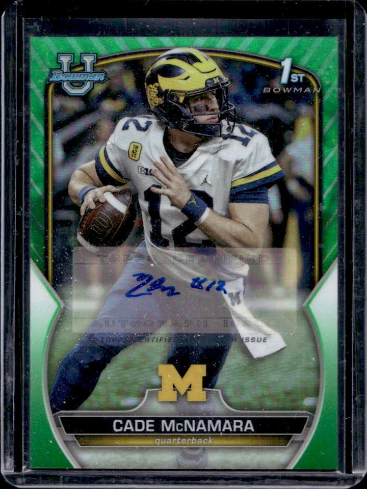 2022 Bowman Chrome University Cade McNamara Green Refractor RC Auto #12/99