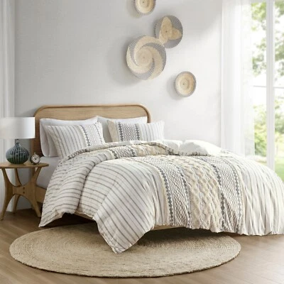 INK+IVY Imani 100% Cotton Printed Comforter Set with Chenille Bedding Set Shams - Image 1 of 4