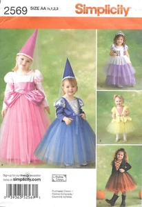 Simplicity Sewing Pattern # 2569 Toddlers' and Child's Costumes Size: 1/2-1-2-3 - Picture 1 of 2
