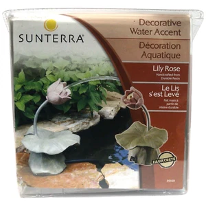 Sunterra Decorativo Estanque de Agua Acento Lirio Rosa Fuente Resina Imitación Hormigón Resina - Imagen 1 de 7