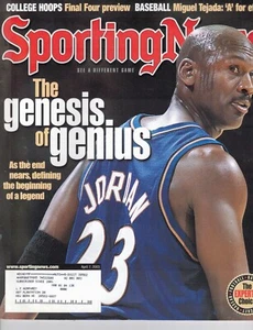 April 7, 2003 Sporting News - Michael Jordan, Chicago Bulls (retiring?) - Picture 1 of 1