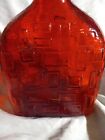 Mid Century Modern Empoli Amberina Brutalist Decanter Made In Italy