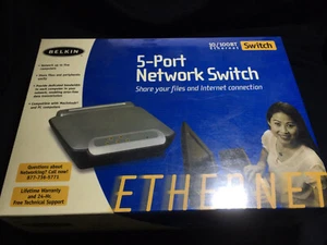 Belkin F5D5131-5 5-Port Network Computer Switch 10/100BT Ethernet PC/ MAC, NEW - Picture 1 of 3