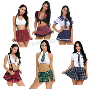 Mujer Lencería Escuela Niña Disfraz Cosplay Elegante Uniforme Prendas para el torso Faldas Vestido Set - Imagen 1 de 49