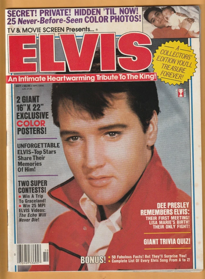 1987 Elvis Presley TV & Movie Screen Magazine B3 Foto 1 de 2
